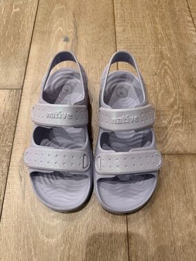 Native Kids Sparkle Lilac Double-Strap Sandals